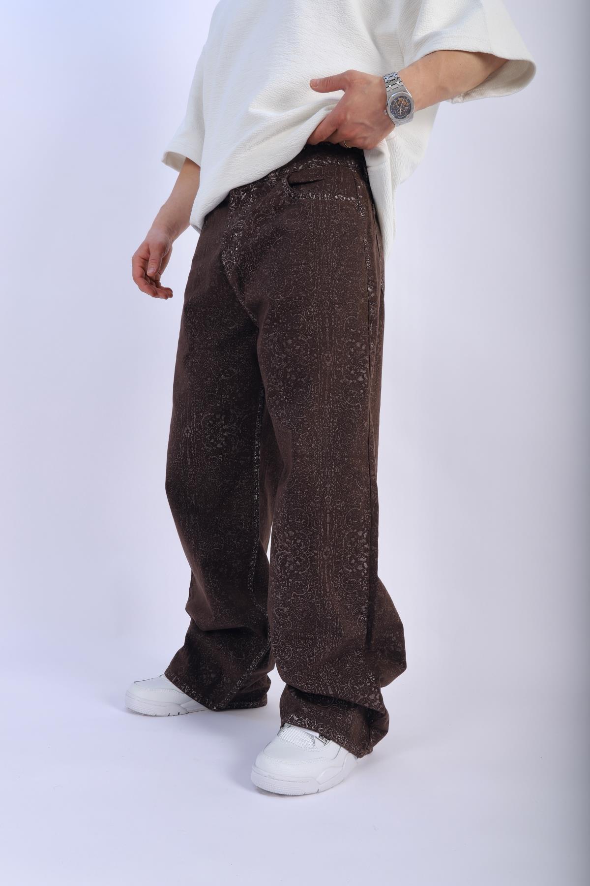 Oriental-Details Baggy Jeans - 88PM Clothing